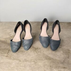 Toms Black Flats Leather One Pair